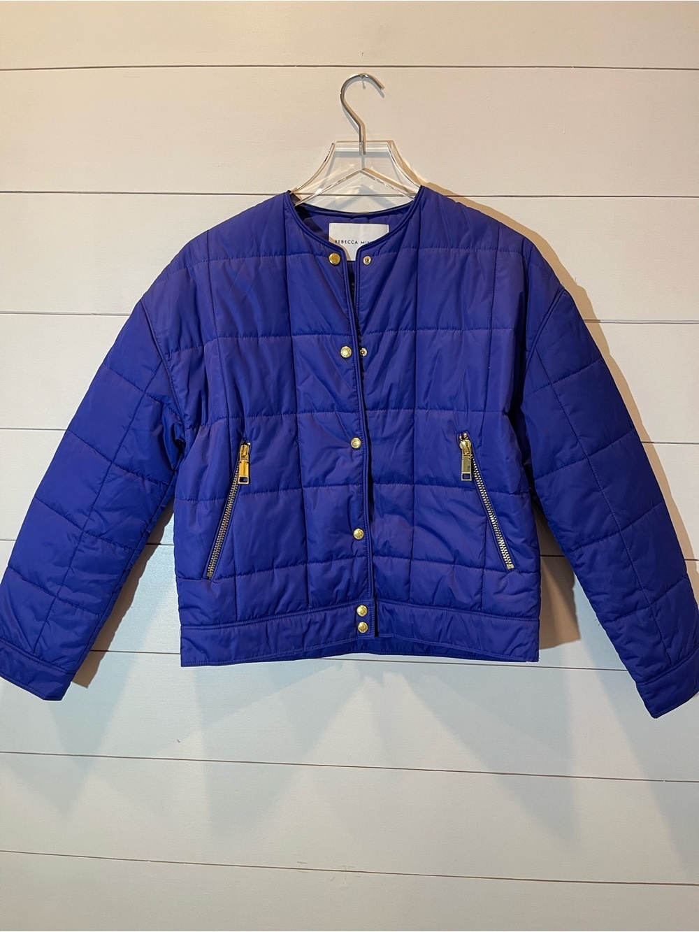 Rebecca Minkoff  Blue Bix Sapphire Quilted Jacket Womens Size Small